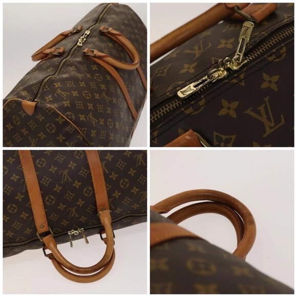 LOUIS VUITTON Monogram Keepall 55 Boston Bag M41424 LV Auth 136098 - Picture 16 of 16